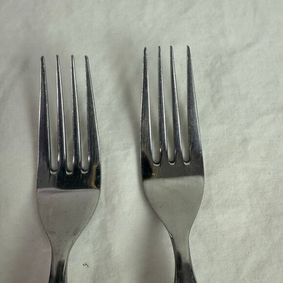 Ekco Eterna La Joya VTG Set 4 Dinner Forks Stainless Steel Faux Wood Flatware - Picture 3 of 8